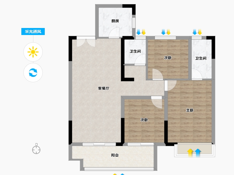 河南省-南阳市-建业森林半岛4期·天悦-94.00-户型库-采光通风