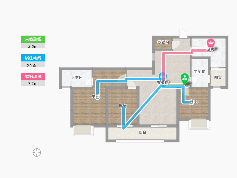 四川省-成都市-圣桦华庭-100.00-户型库-动静线