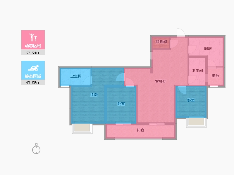 四川省-成都市-圣桦华庭-100.00-户型库-动静分区