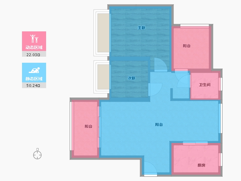 广东省-惠州市-保利堂悦花园-64.00-户型库-动静分区