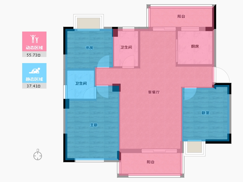 浙江省-台州市-前江上城-84.00-户型库-动静分区