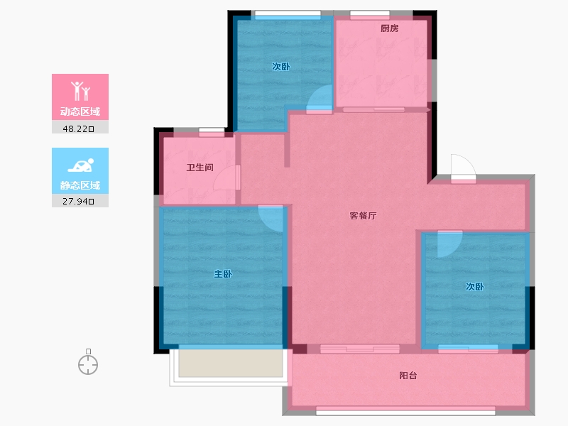 江苏省-南京市-龙湖·天玺-68.00-户型库-动静分区