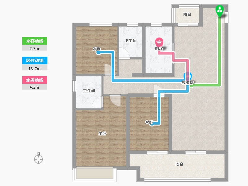 河南省-安阳市-建业辰合学府-104.80-户型库-动静线