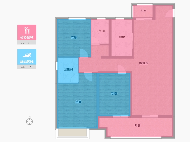 河南省-安阳市-建业辰合学府-104.80-户型库-动静分区