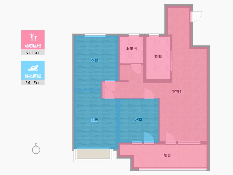 山东省-青岛市-融海·启城-86.83-户型库-动静分区