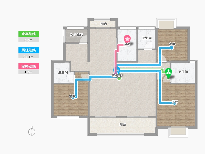 湖南省-长沙市-青竹湖曦园-125.87-户型库-动静线