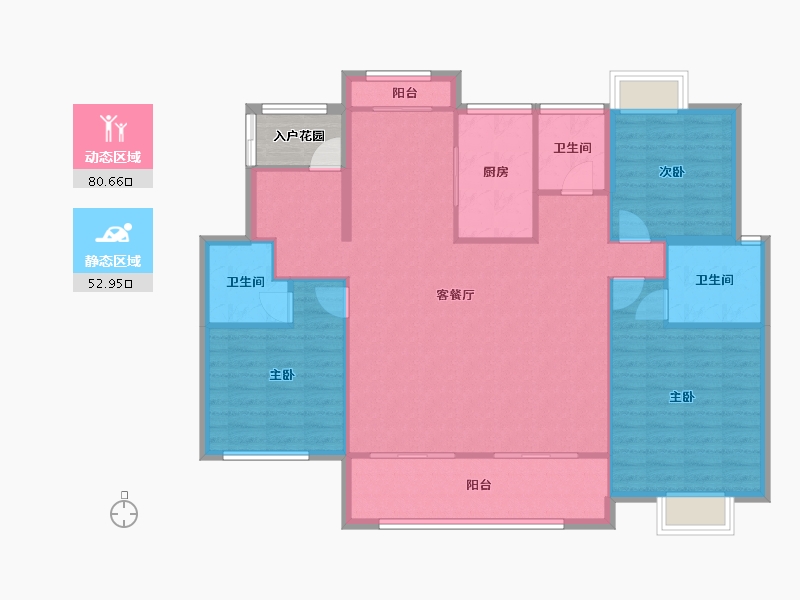 湖南省-长沙市-青竹湖曦园-125.87-户型库-动静分区