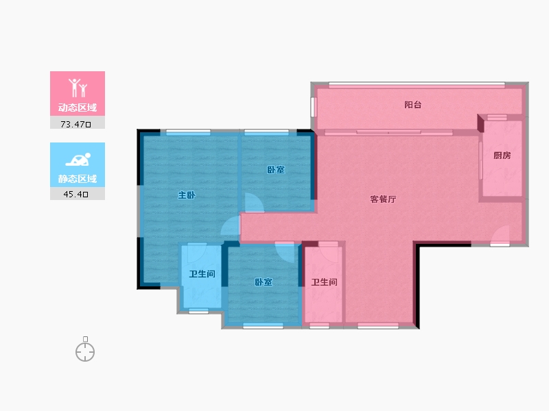 四川省-宜宾市-鲁能公馆-107.48-户型库-动静分区