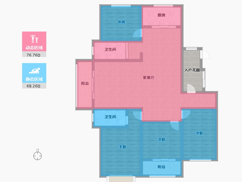 山东省-泰安市-龙泽壹品-136.34-户型库-动静分区