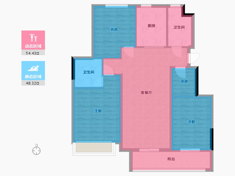 浙江省-湖州市-绿城西溪锦庐-92.22-户型库-动静分区