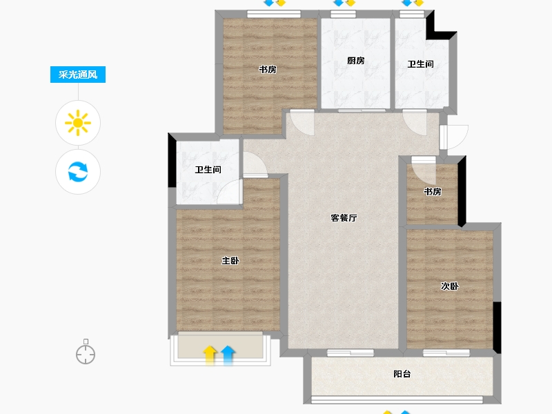 浙江省-湖州市-绿城西溪锦庐-92.22-户型库-采光通风