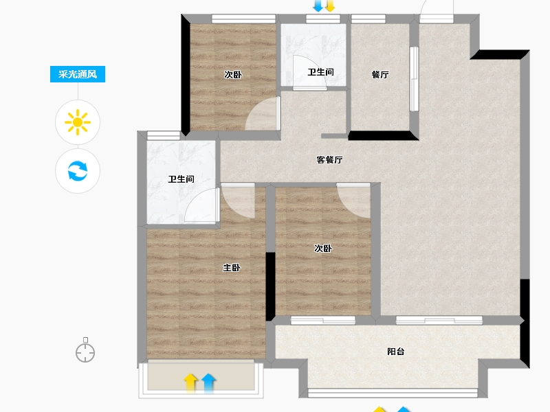 江苏省-常州市-半岛观澜-86.41-户型库-采光通风