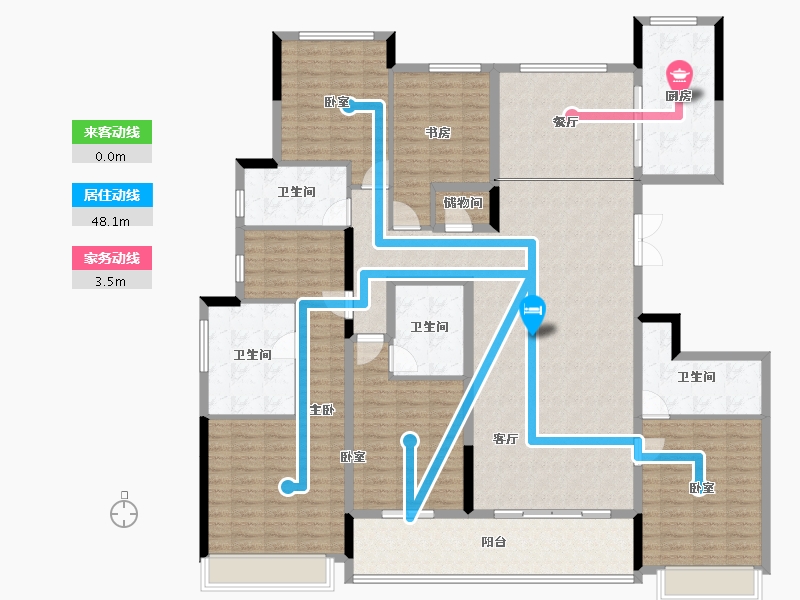 浙江省-杭州市-滨江·枫汀云邸-192.34-户型库-动静线