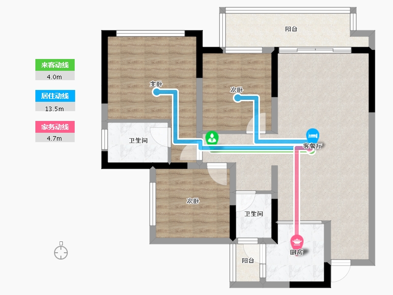 四川省-宜宾市-鲁能公馆-84.41-户型库-动静线