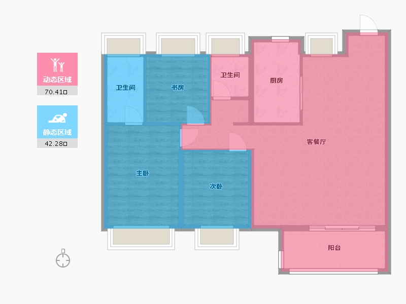 上海-上海市-璀璨湖畔-102.40-户型库-动静分区