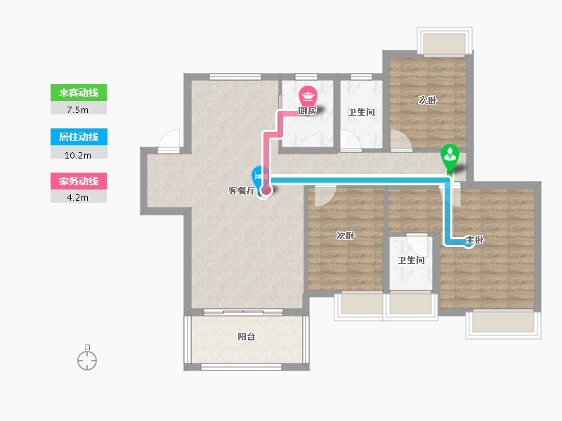 广西壮族自治区-桂林市-清华园-98.00-户型库-动静线