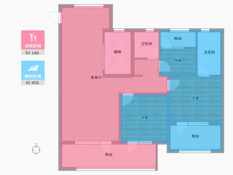 山东省-青岛市-保利和颂-95.00-户型库-动静分区