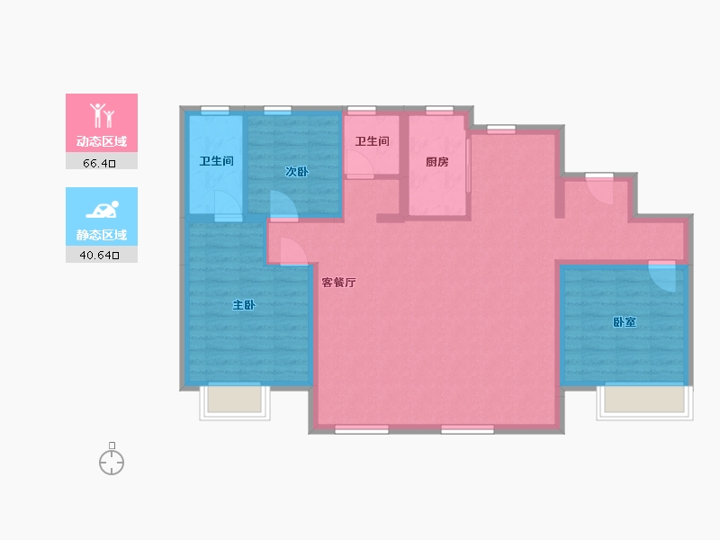 河北省-张家口市-鸿坤礼域府-107.78-户型库-动静分区