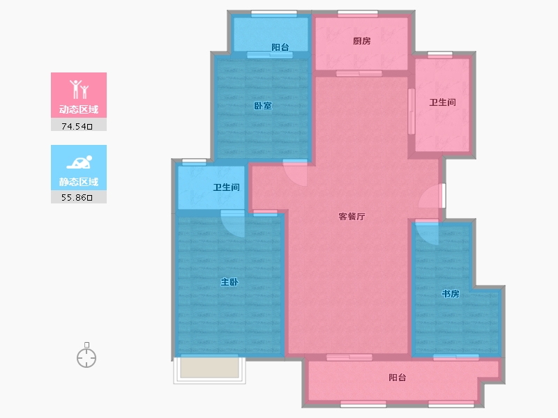 山东省-临沂市-宝德新里程-117.00-户型库-动静分区