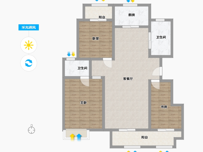 山东省-临沂市-宝德新里程-117.00-户型库-采光通风