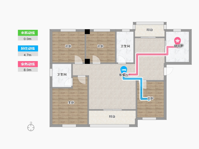 湖北省-武汉市-毛坦港湾-120.00-户型库-动静线