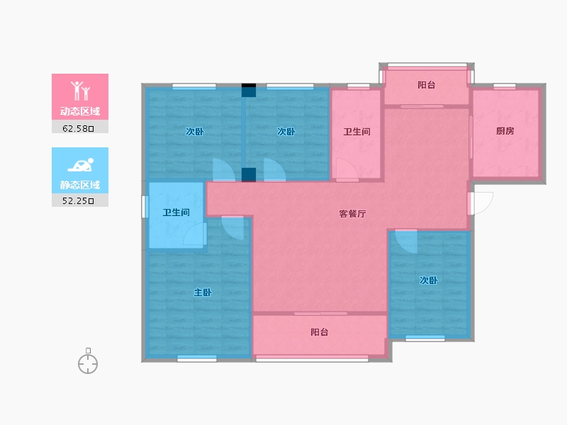 湖北省-武汉市-毛坦港湾-120.00-户型库-动静分区