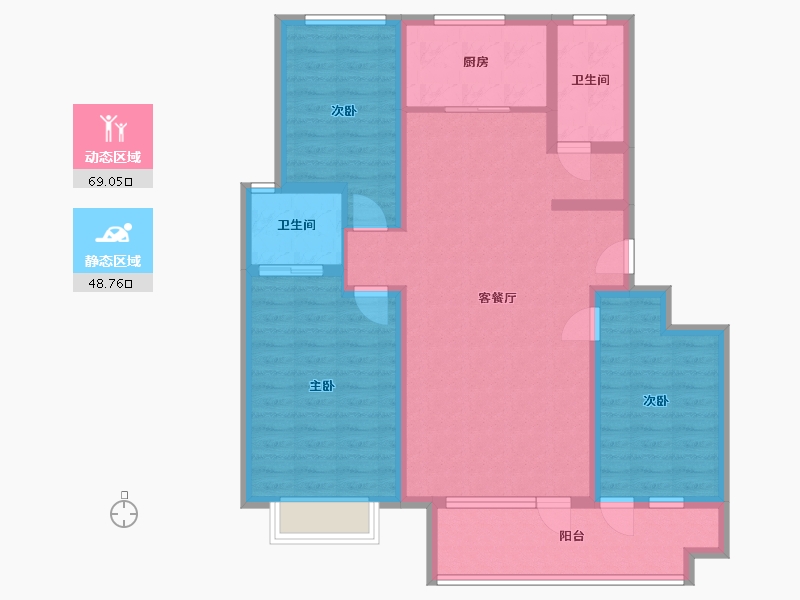 山东省-潍坊市-民生璞悦里-105.60-户型库-动静分区