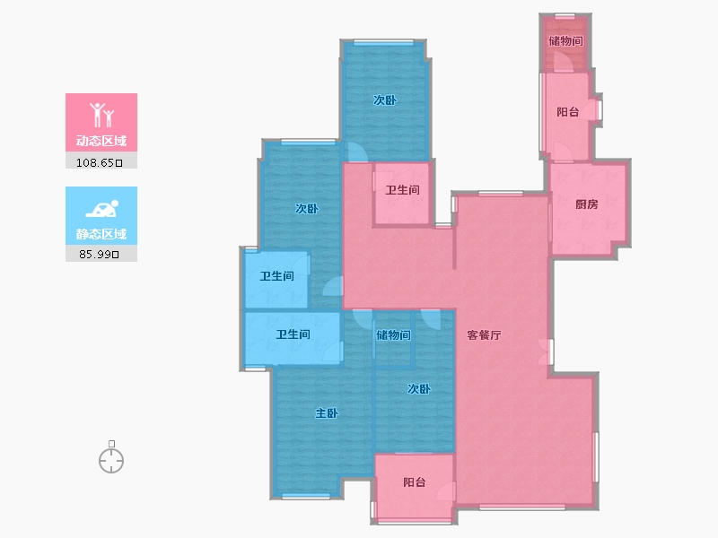 广东省-中山市-龙山华府-C区-166.40-户型库-动静分区