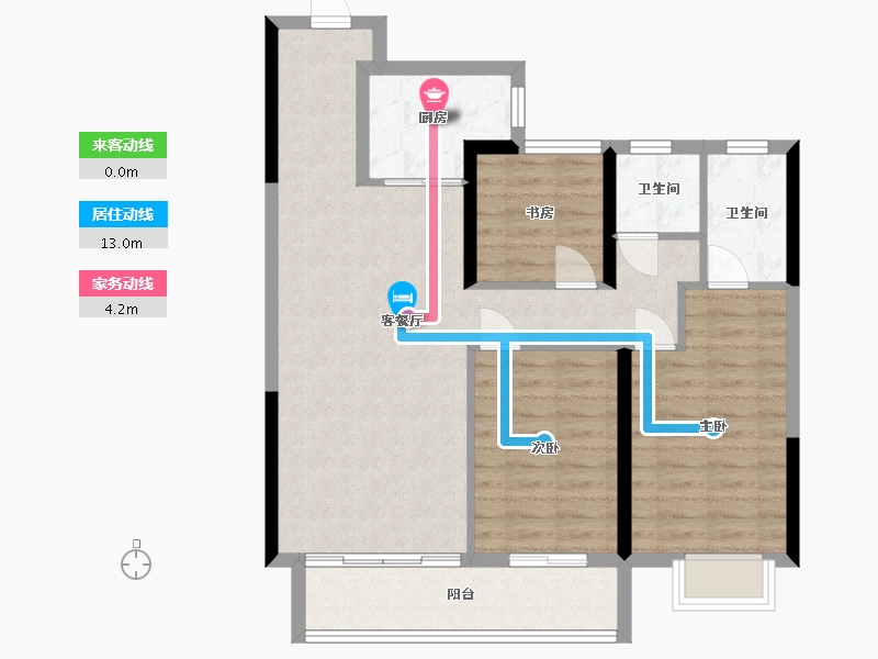 湖北省-襄阳市-国投·襄阳院子-96.00-户型库-动静线