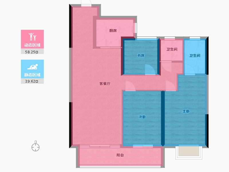 湖北省-襄阳市-国投·襄阳院子-96.00-户型库-动静分区