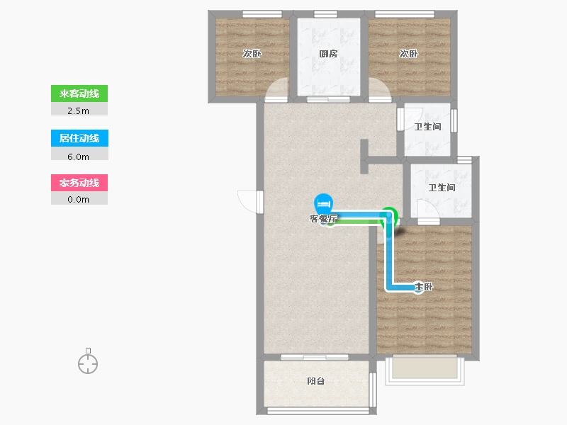 浙江省-宁波市-保利湖光印-72.80-户型库-动静线