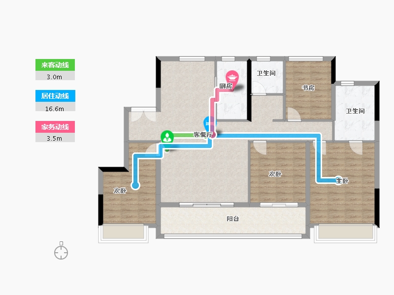 浙江省-嘉兴市-观塘云庐-120.00-户型库-动静线