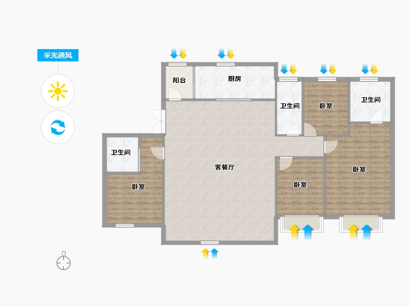 河北省-保定市-融创·北京路1號-149.22-户型库-采光通风