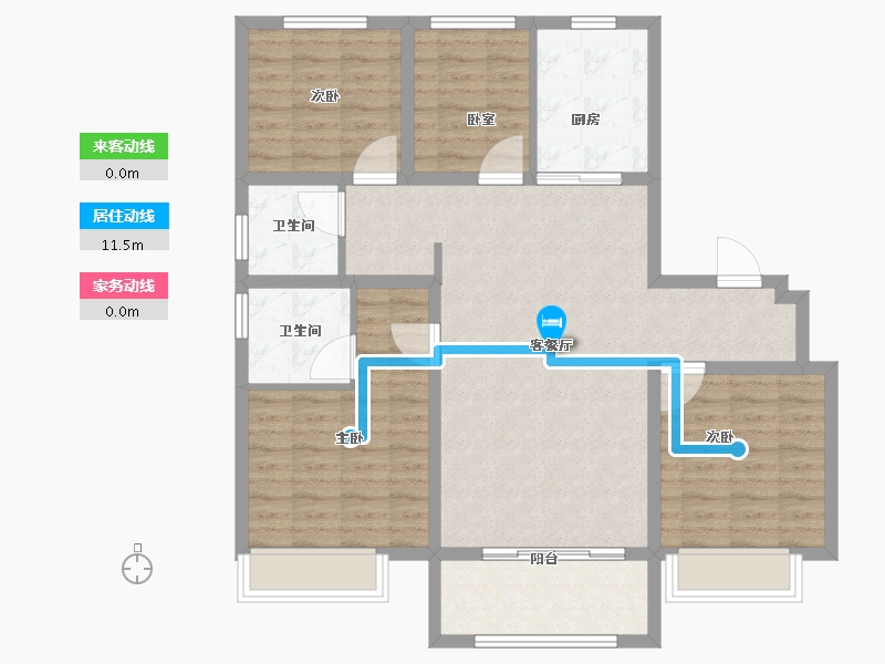 山东省-淄博市-银丰玺悦-101.60-户型库-动静线