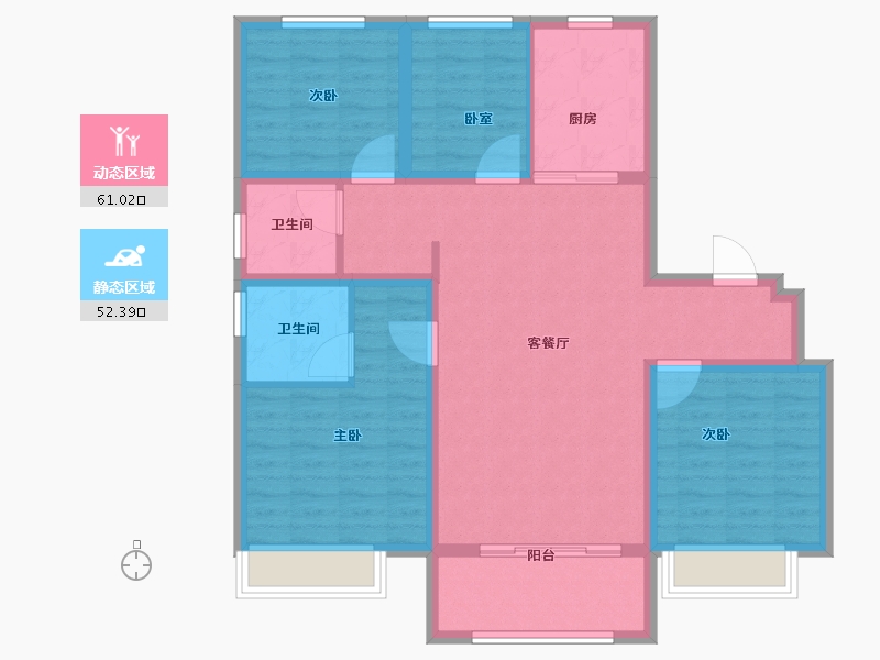 山东省-淄博市-银丰玺悦-101.60-户型库-动静分区