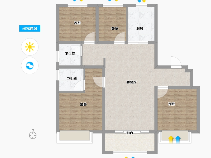 山东省-淄博市-银丰玺悦-101.60-户型库-采光通风