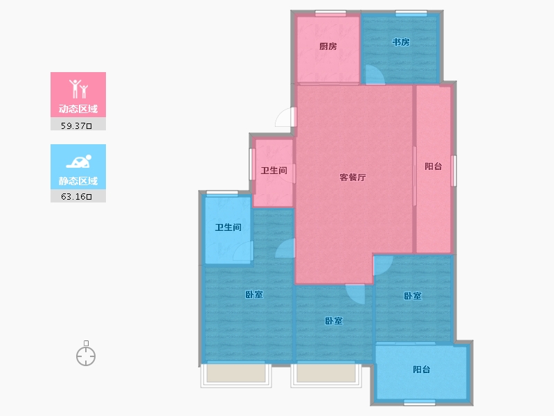 浙江省-温州市-未来城壹号-112.77-户型库-动静分区