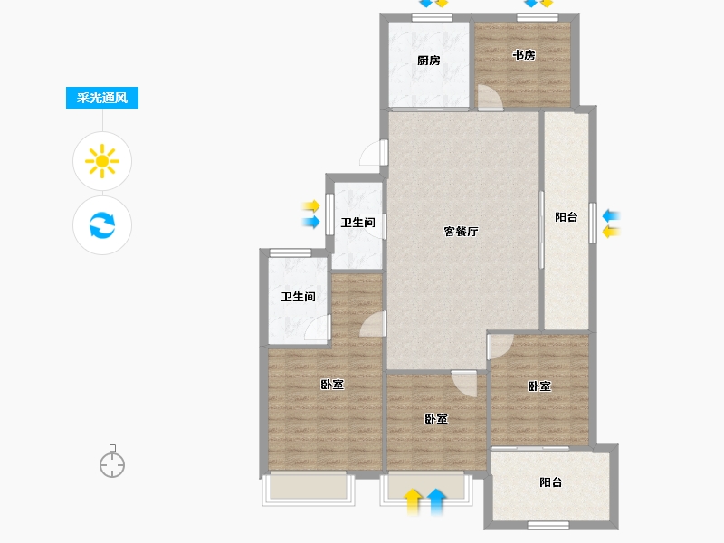 浙江省-温州市-未来城壹号-112.77-户型库-采光通风