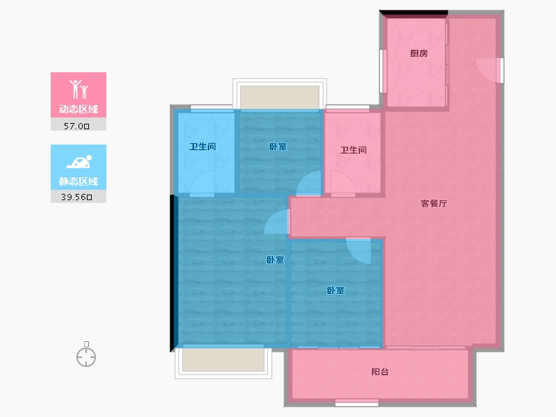 湖北省-武汉市-德信江宸-88.67-户型库-动静分区