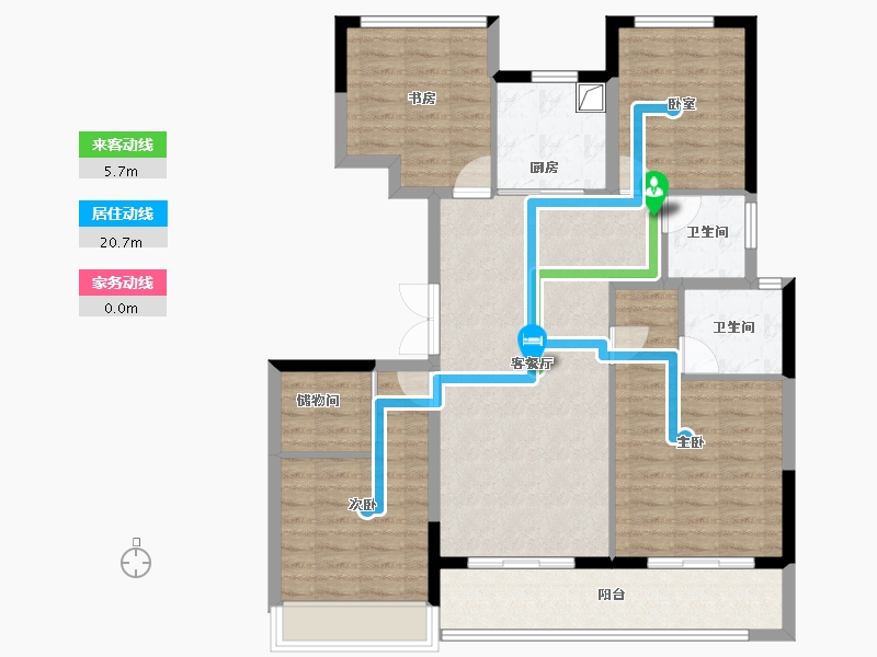 浙江省-杭州市-杭房·湖著观邸-102.90-户型库-动静线