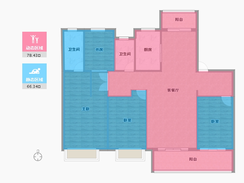 山西省-晋中市-电建地产·晋中洺悦宸苑-133.34-户型库-动静分区