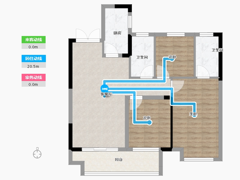 浙江省-绍兴市-中国铁建嵊星湾-80.68-户型库-动静线