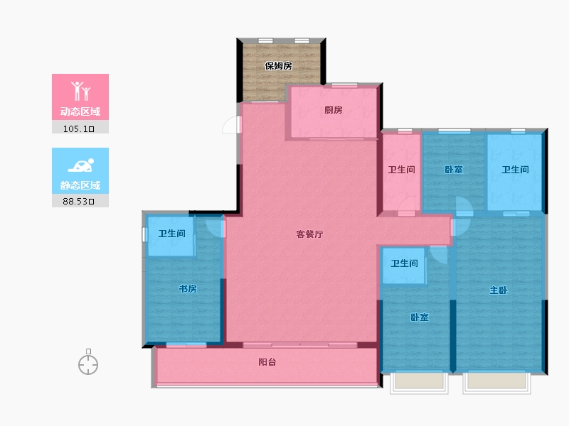 浙江省-宁波市-伟星·玉堰珑印府-185.60-户型库-动静分区