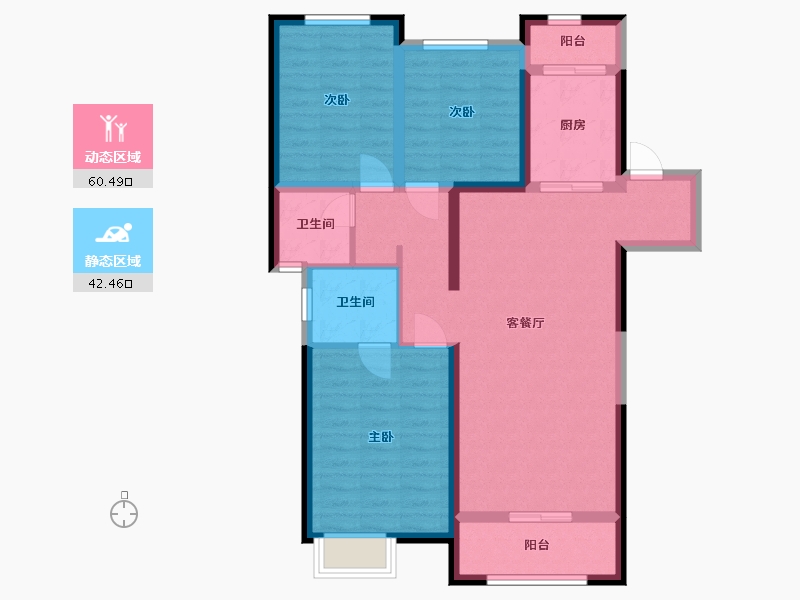 甘肃省-兰州市-华润誉澜山-104.00-户型库-动静分区