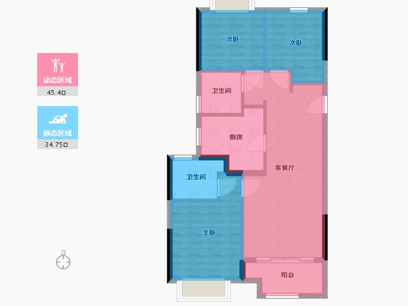 浙江省-温州市-瓯绣苑-72.04-户型库-动静分区