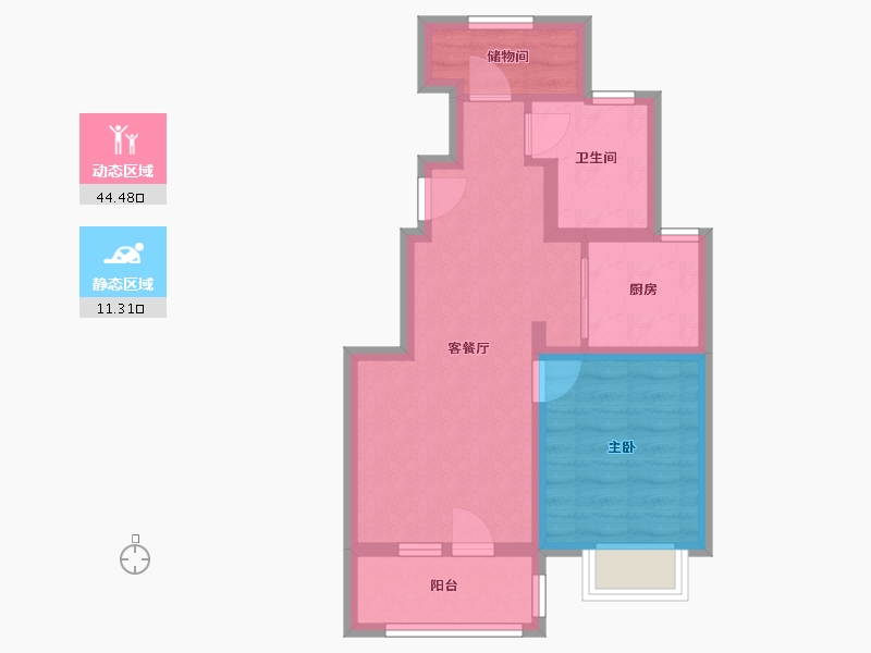 北京-北京市-路劲御河府-54.40-户型库-动静分区