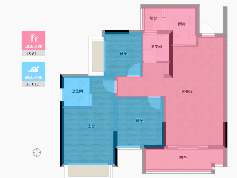 四川省-宜宾市-之语·北城新居-71.10-户型库-动静分区