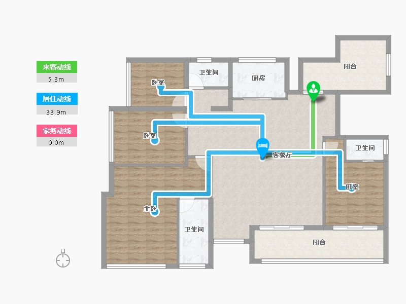 四川省-绵阳市-璟上江澜璟园-136.80-户型库-动静线