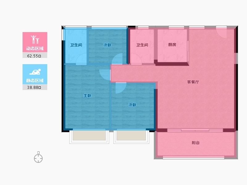 安徽省-合肥市-皖投云启华章花园-92.00-户型库-动静分区