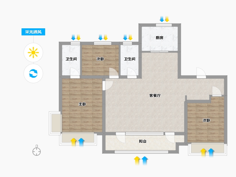 山东省-德州市-盛世祥龙花园-112.00-户型库-采光通风